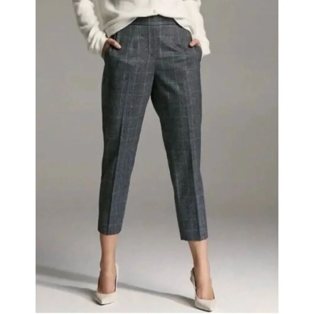 Aritzia Babaton conan wool cashmere blend grey plaid pull on trouser 00